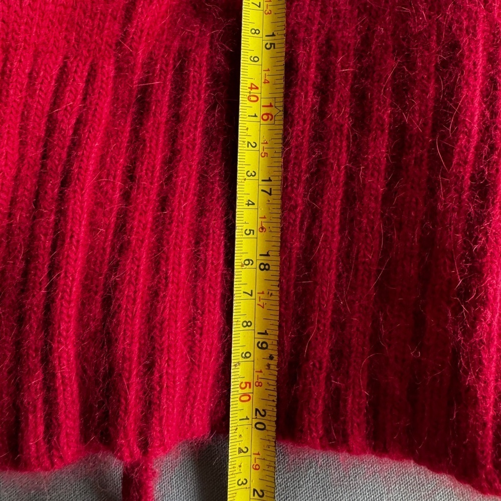 Marina Luna Red Ruffled Cardigan Size Small - Picture 10 of 11